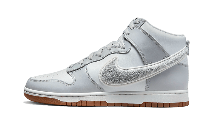 Dunk High Retro Chenille Swoosh White Grey