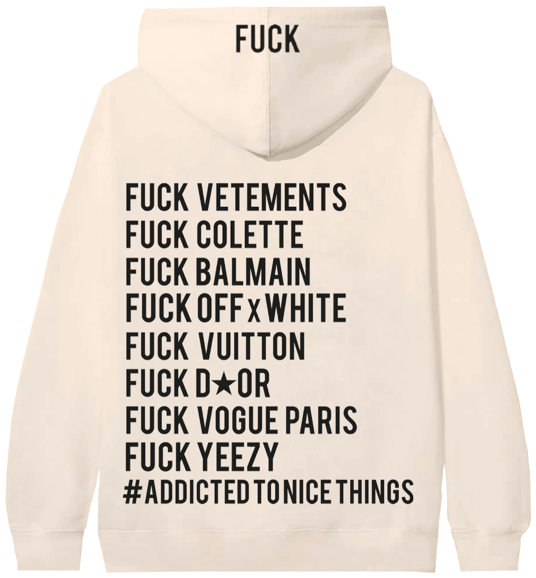 SWEAT CAPUCHE FUCK OFF WHITE