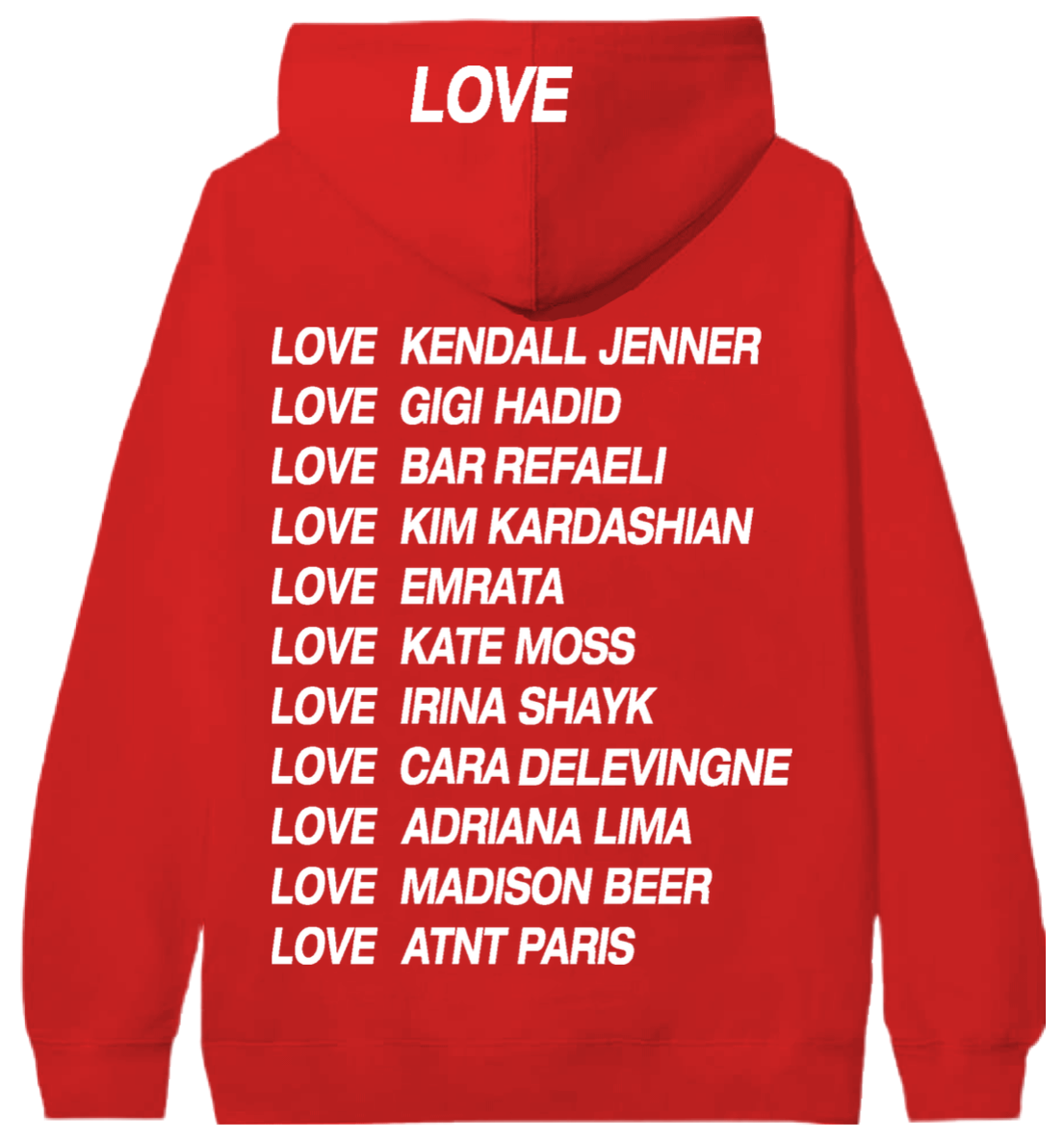 SWEAT CAPUCHE LOVE ROUGE