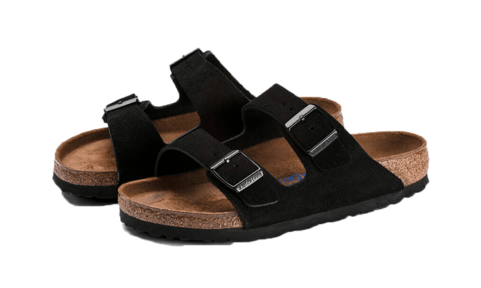 Birkenstock Arizona Suede Leather Soft Footbed Black - 0951321/0951323