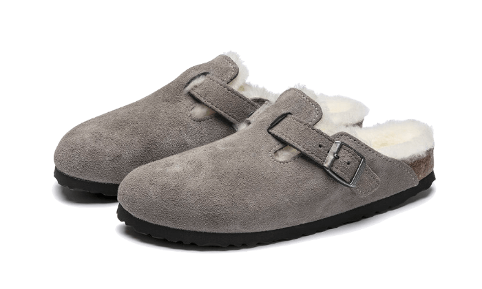 Birkenstock Boston Shearling Suede Stone Coin - 1017651